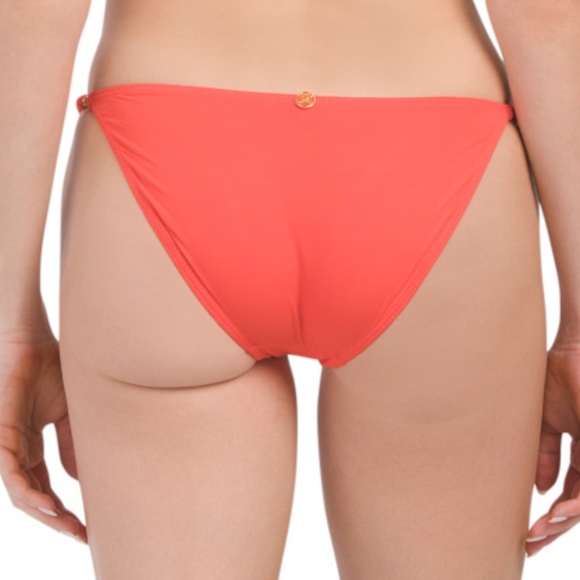 VIX Swimwear Triangle Gold Beaded Bikini Set in Coral | Summer Swim - Picture 5 of 13